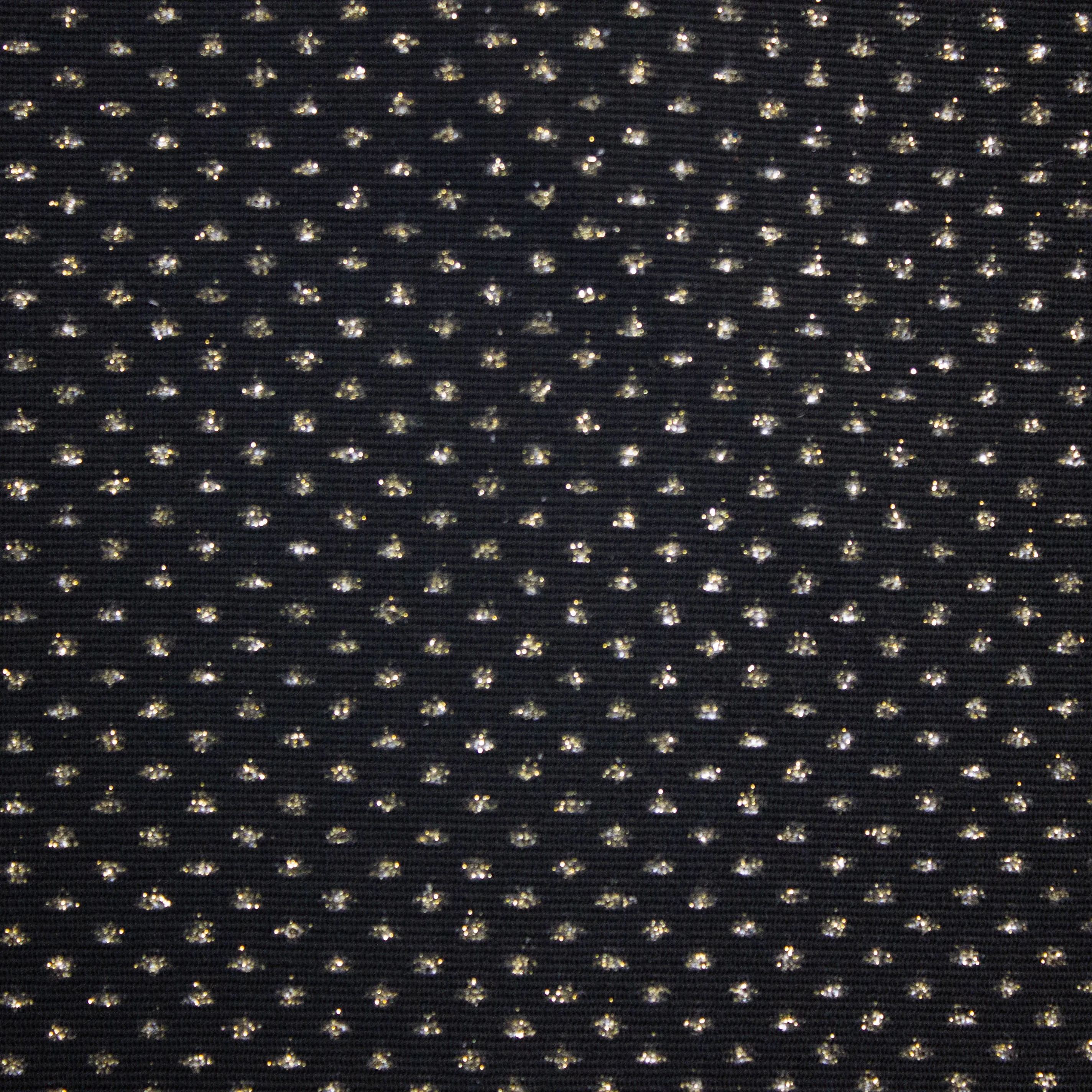 Polyester elastisch zwart met grote gouden glitters